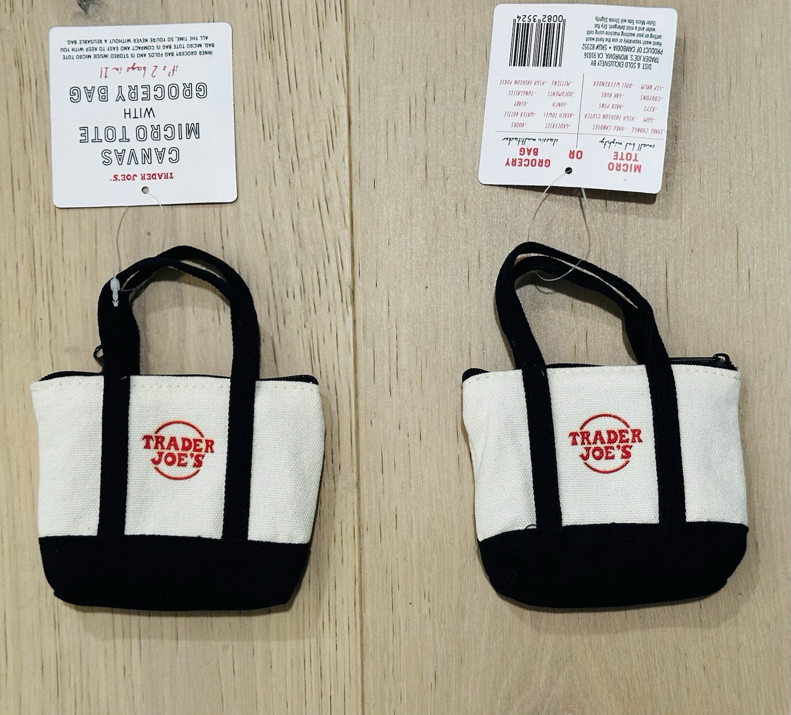 U PICK 1 💚 Trader Joe’s NEW 2 BAGS IN 1 CANVAS 🔥 MICRO TOTE WITH GROCERY BAG