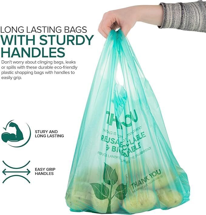 Stock Your Home Eco Grocery Bags (100 Count) Grocery Bags – Reusable Supermarket