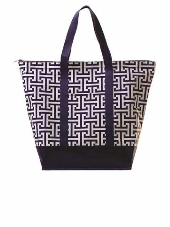 Toss Designs Bella ” Tag A Long ” Navy / White Tote Bag Beach Shopper NWT