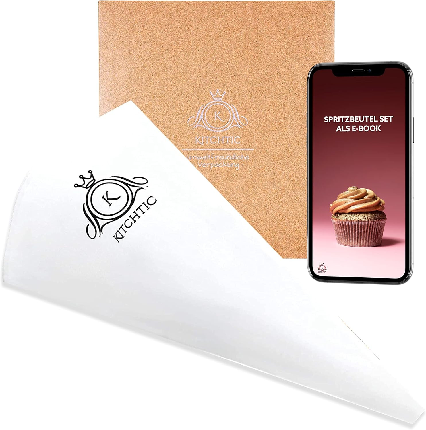 Reusable Single Piping Bag – Premium Design, Dishwasher Safe – Cotton, Black – P