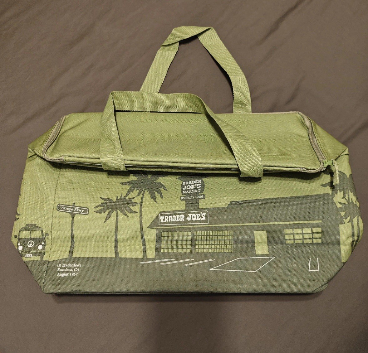 2025 Fall Trader Joe’s Large Matcha Olive Green Insulated Cooler Tote Bag
