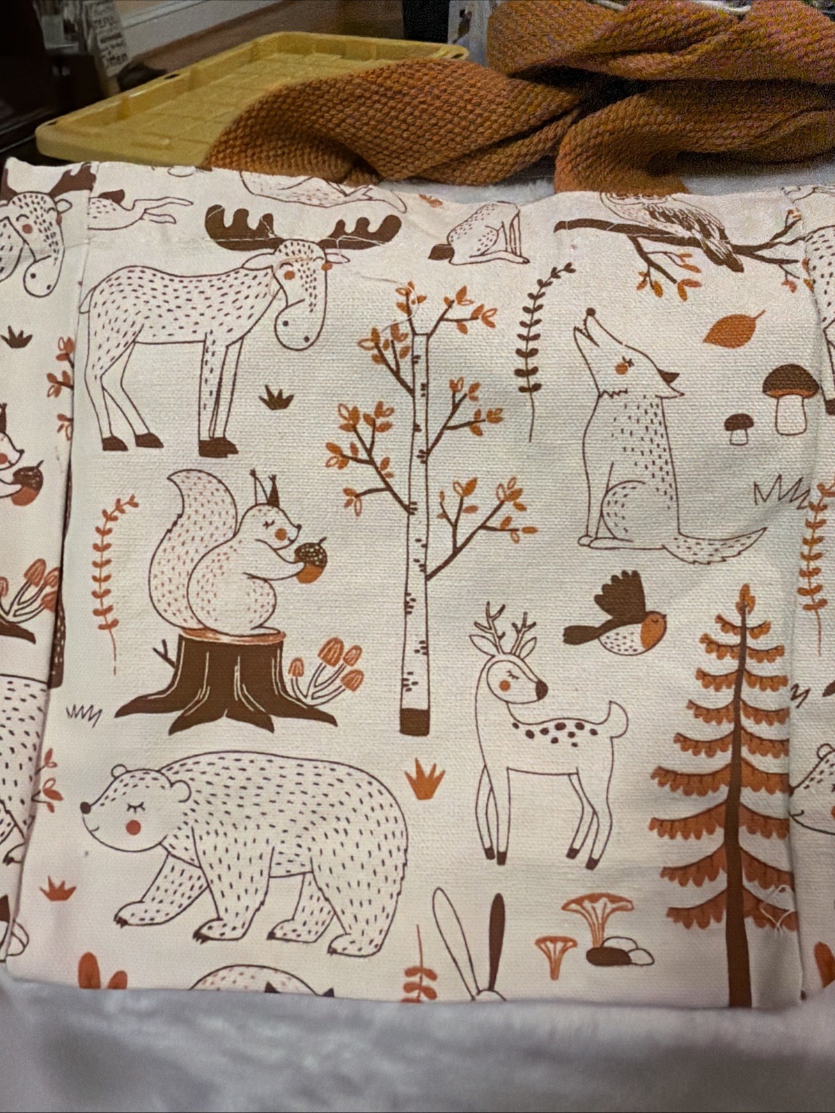 Small Fall Canvas Tote Bags – “Hello Fall” And Forest Animals – Two NWT