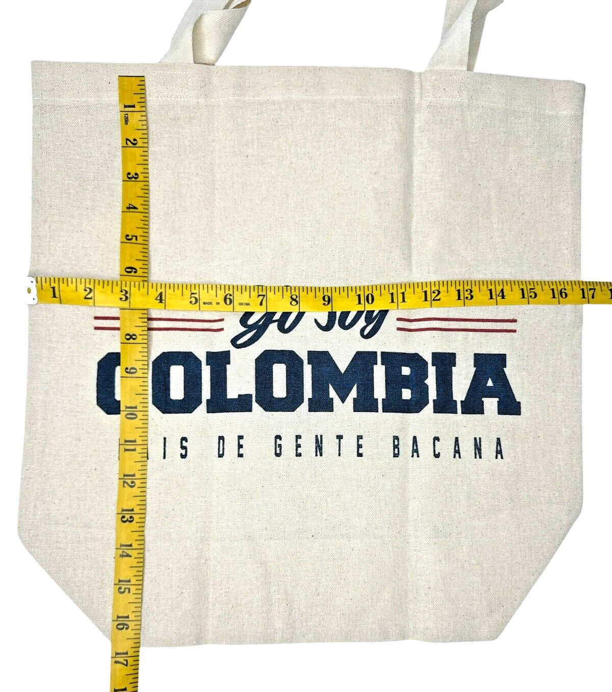 Viaverde Reusable Canvas Tote Bag – Shopping & Beach Bag “Yo Soy Colombia, País