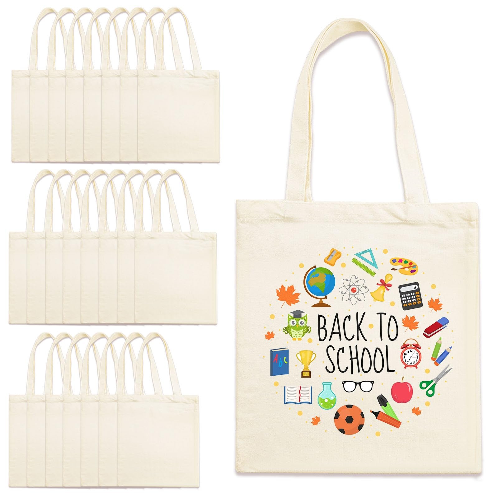 24 PCS 15 x 16 Inch Blank Canvas Tote Bags for Sublimation, DIY Customization…