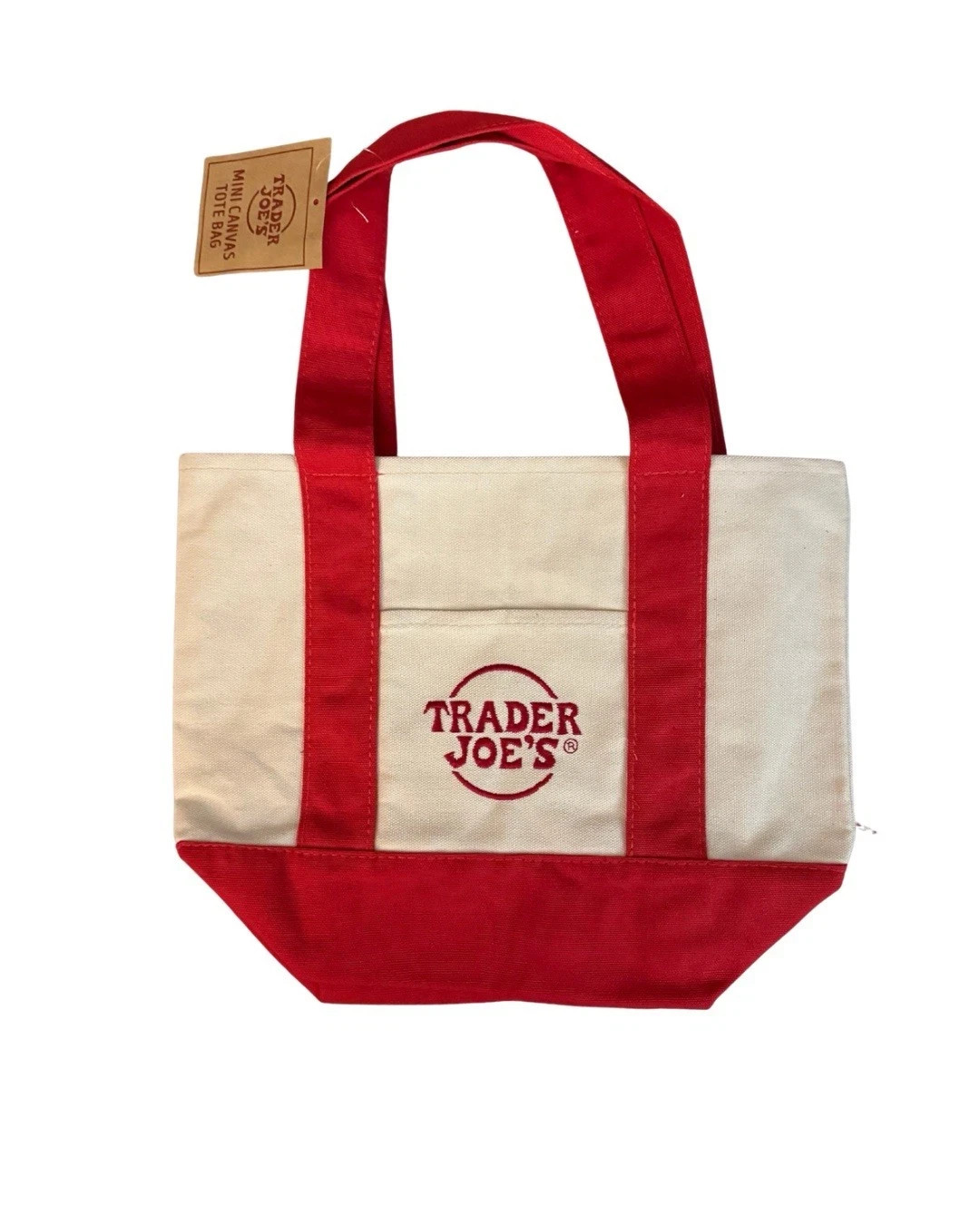 Trader Joe’s Mini Canvas Tote Bag Set Of 4 Blue Green Yellow Red Brand New 2025