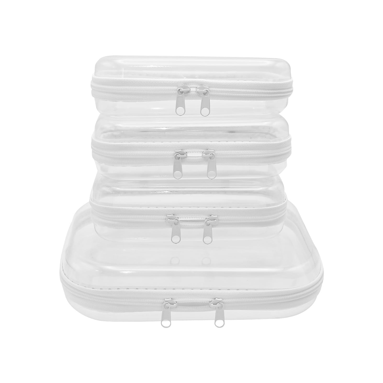 Soposuky 4 Pack Clear Zipper 10.3 inches x 8.7 x 2.2 inches,
