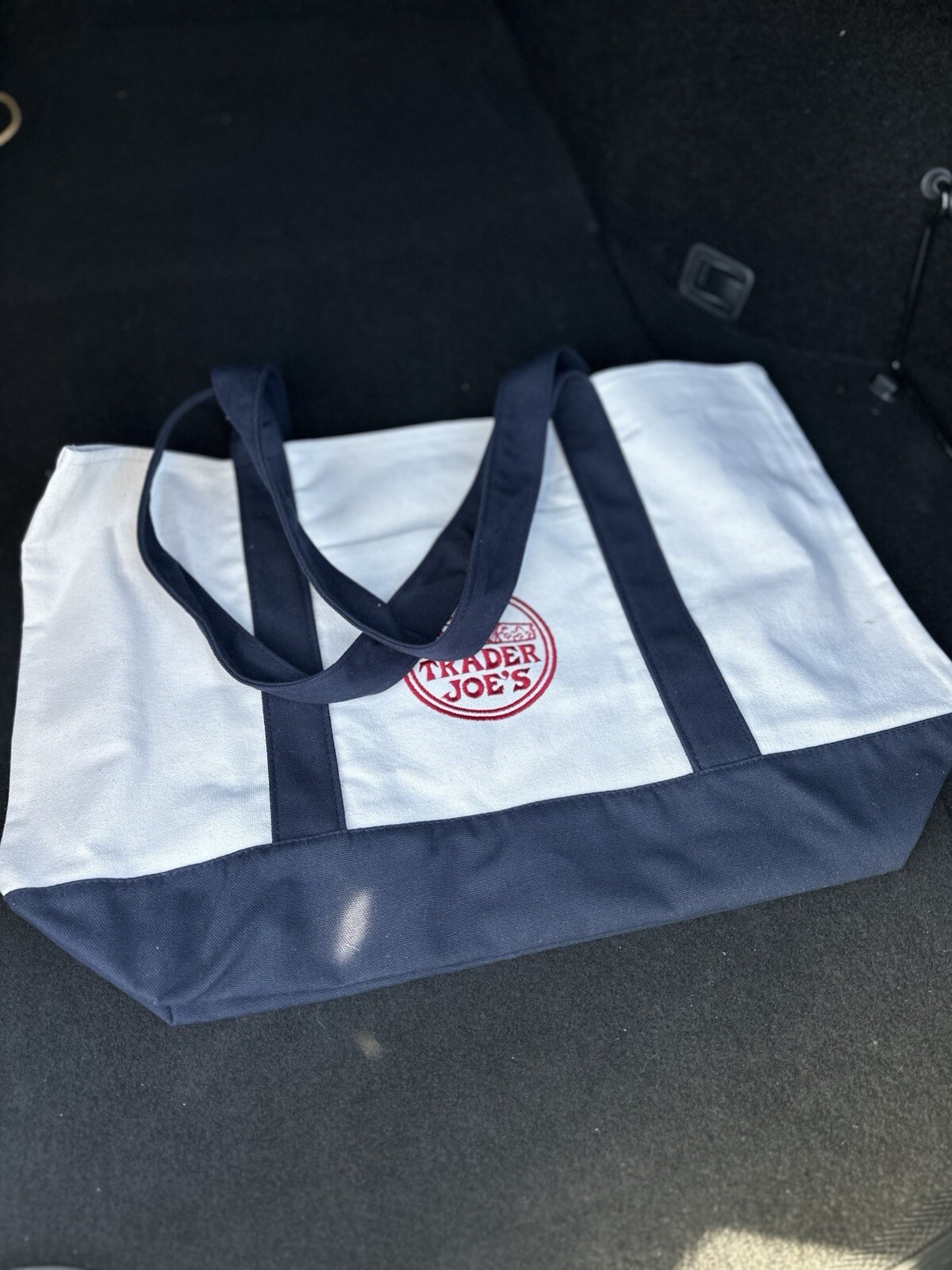 Trader Joe’s Bag Canvas Reusable Heavy Cotton Basic Style Shopping Navy Large