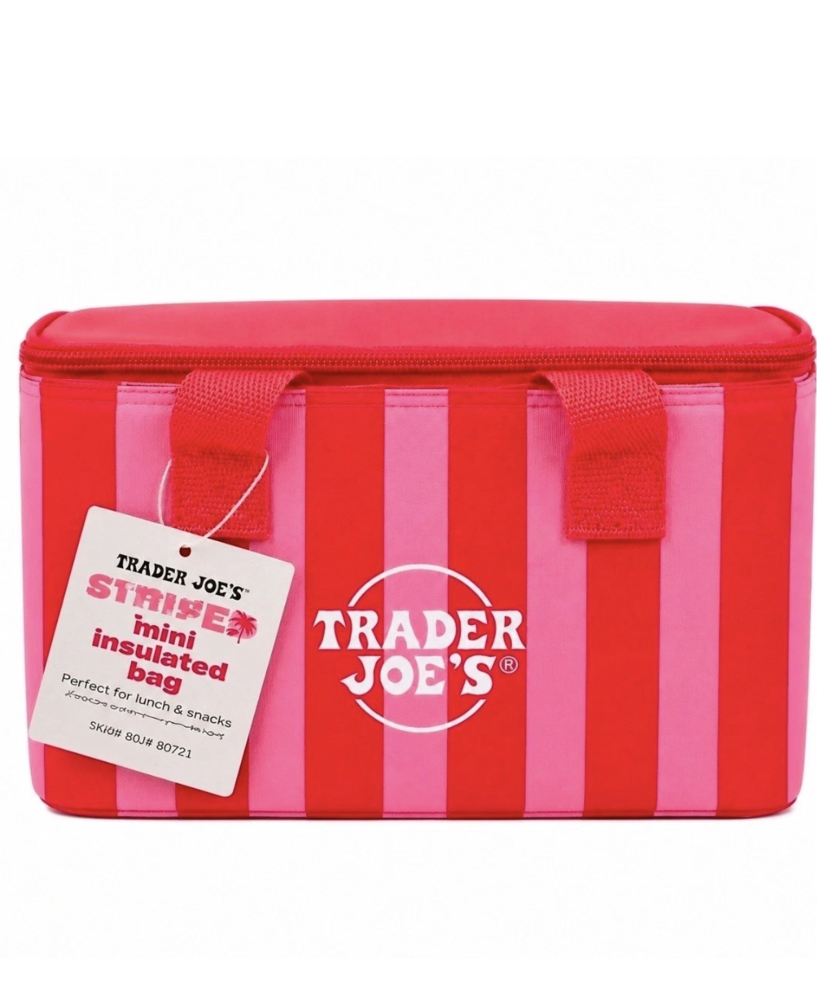 1 Trader Joe’s 2026 Mini Insulated Tote Summer Fun Ltd Ed Pink Violet Blue Green