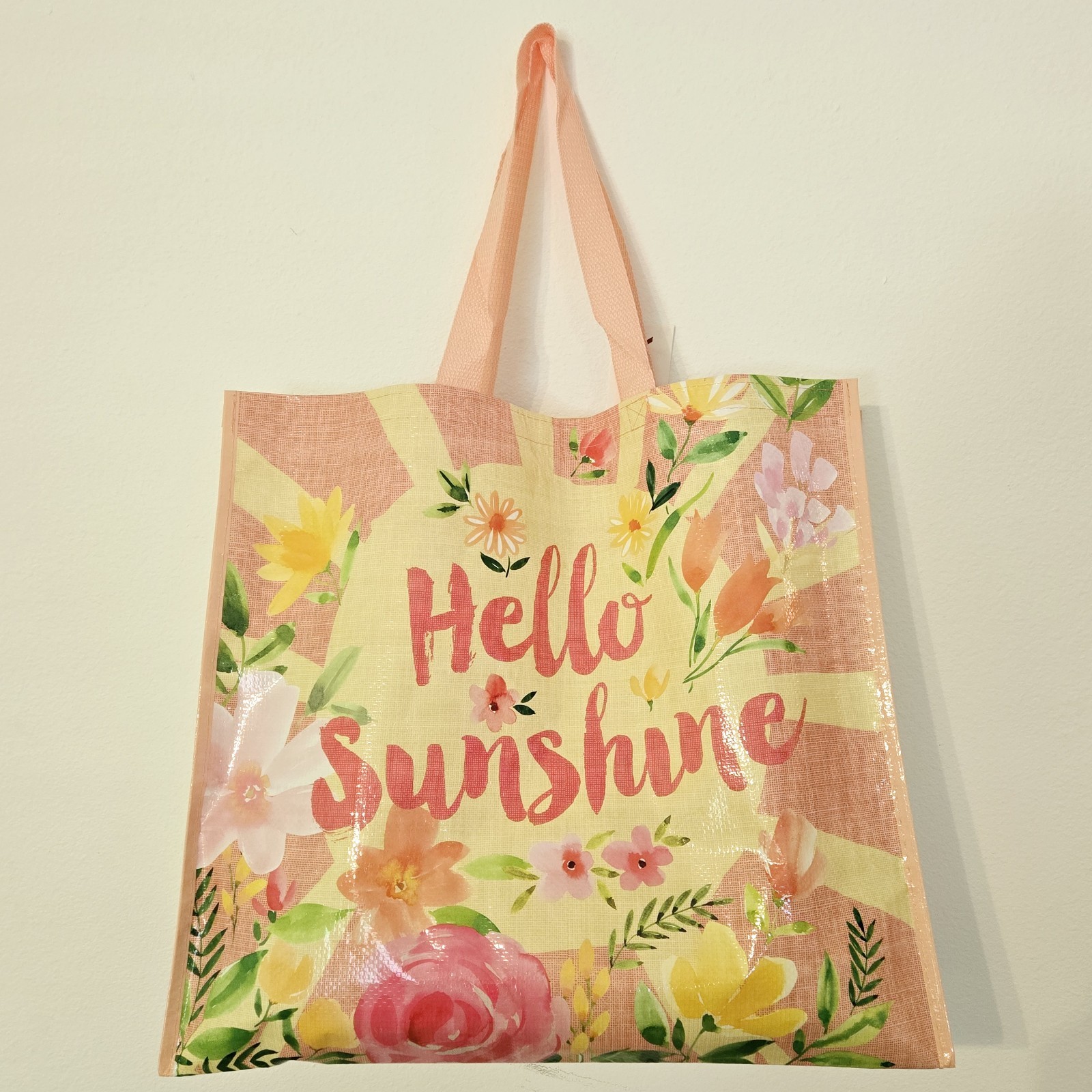 Shopping Gift Bag Hello Sunshine Floral Flowers Shopping New T.J. TJMaxx