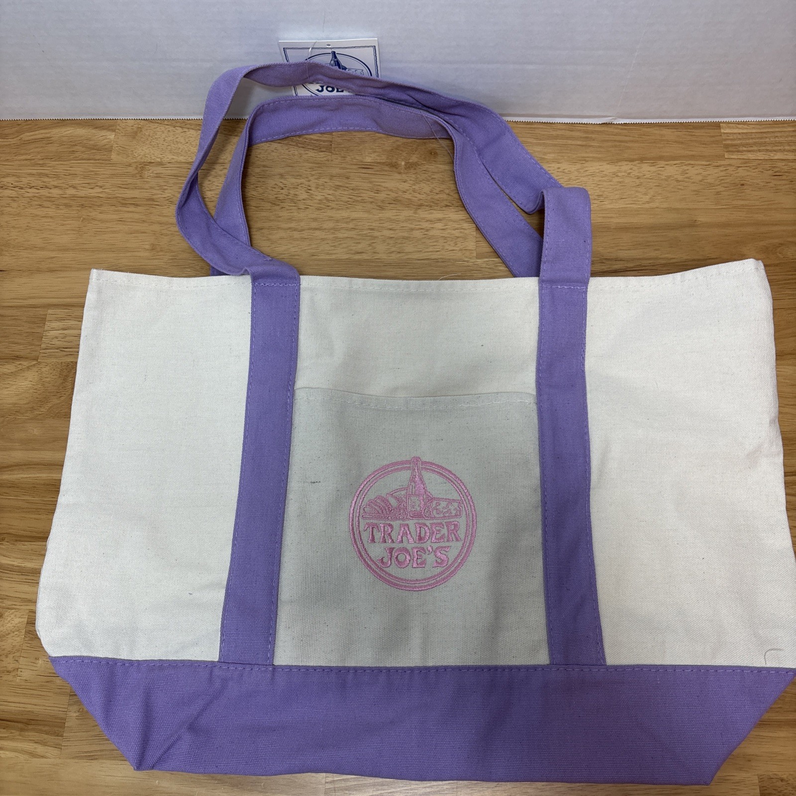 Trader Joes LARGE Lavender Purple Canvas Tote Bag 2026 Viral Drop Rare NEW