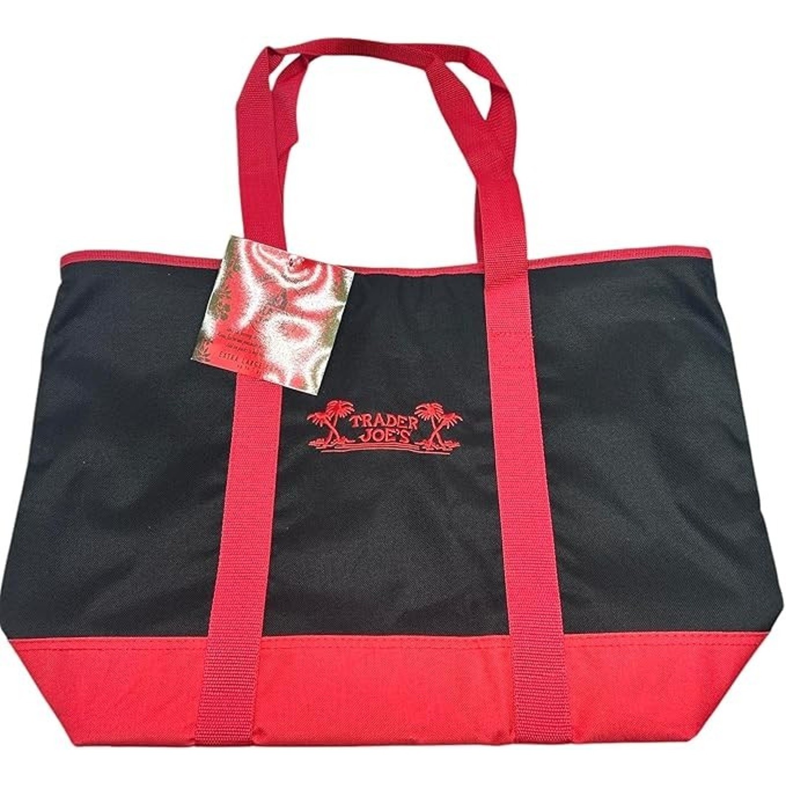 Trader Joe’s Black & Red Insulated Tote Bag – New, Large Reusable Cooler