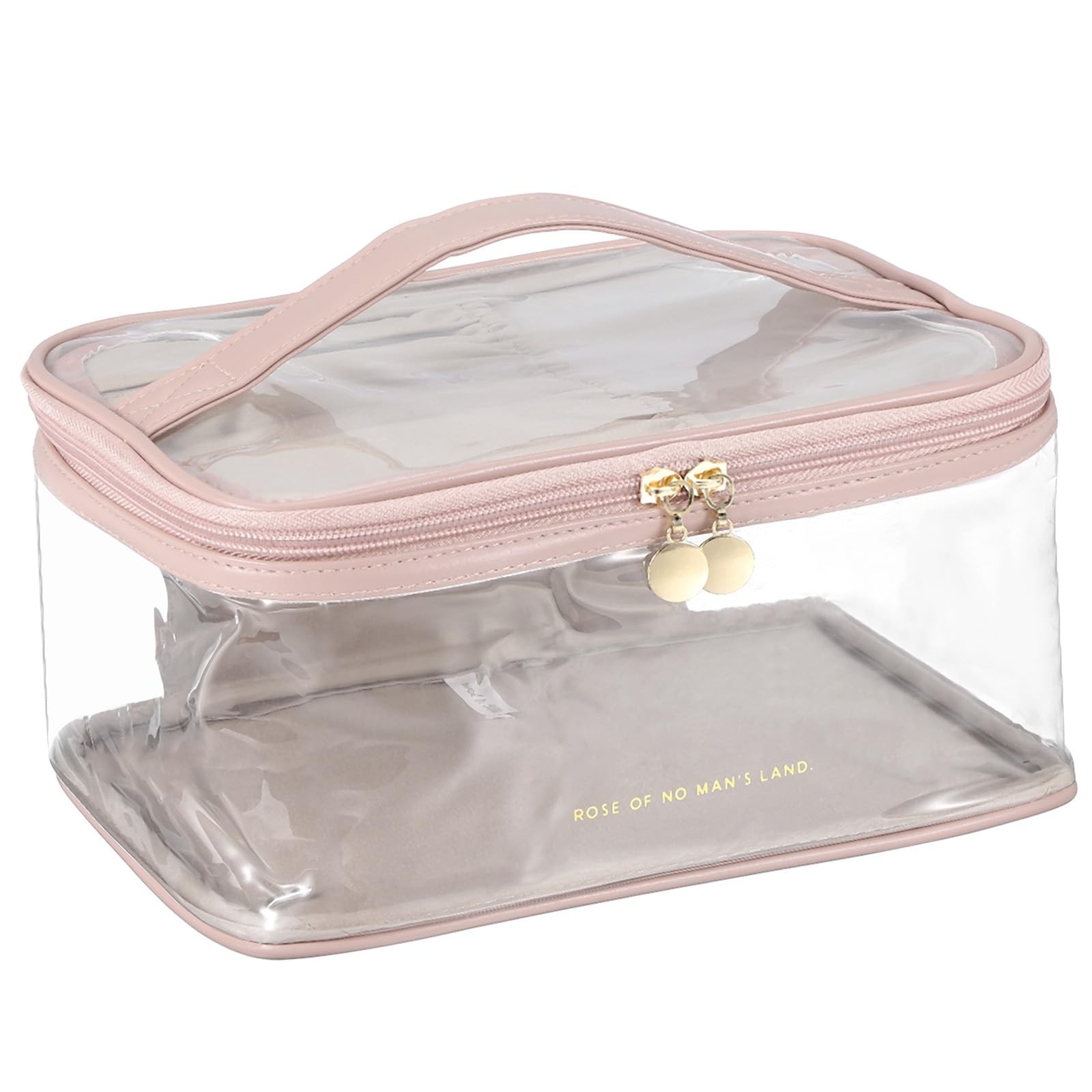 PATIKIL Clear Toiletry Bag, Waterproof Travel 9.25 x 6.1 x 5.12 inch, Pink