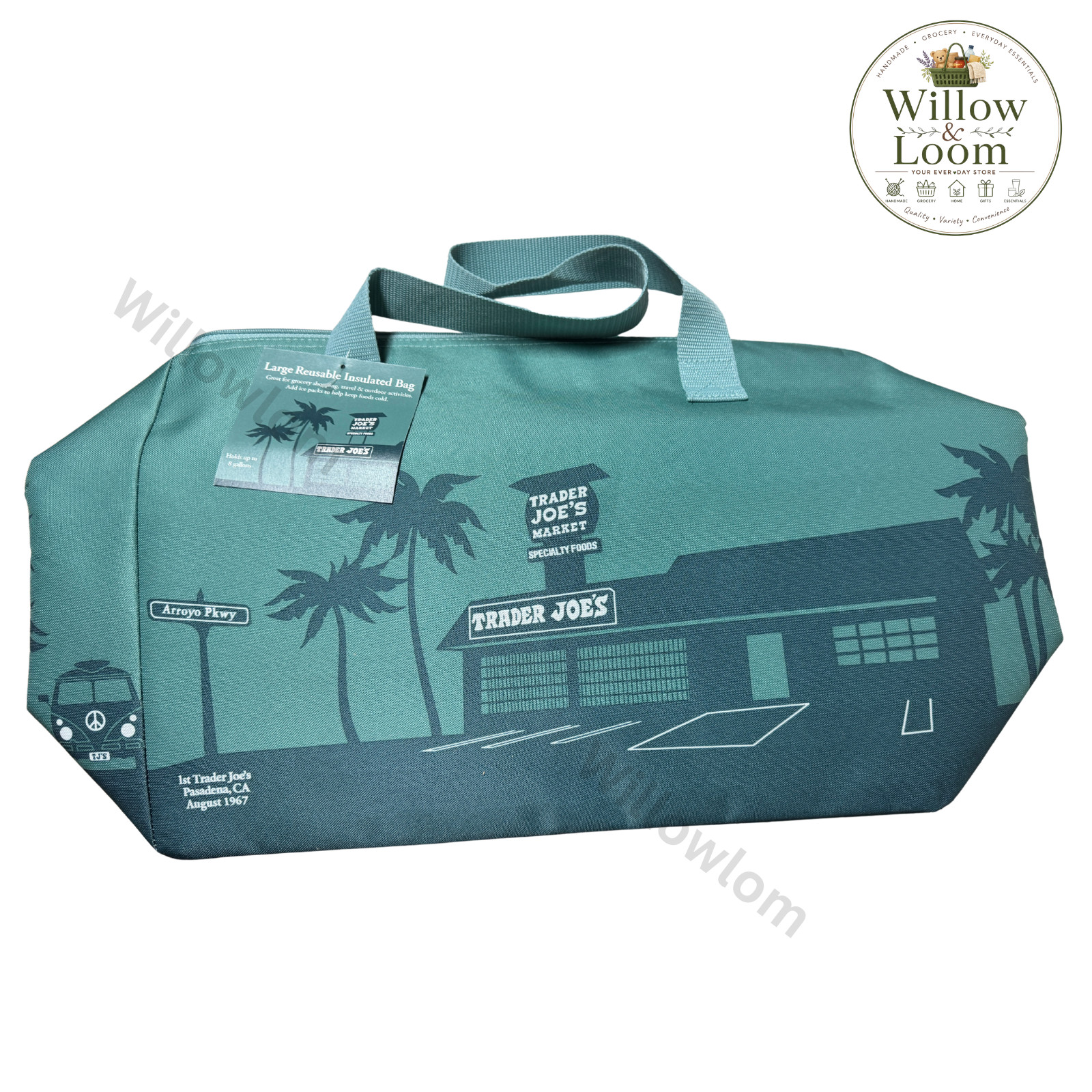 Trader Joe’s Large Reusable Insulated Bag Tote 8 Gallon Cooler Pasadena 1967 New