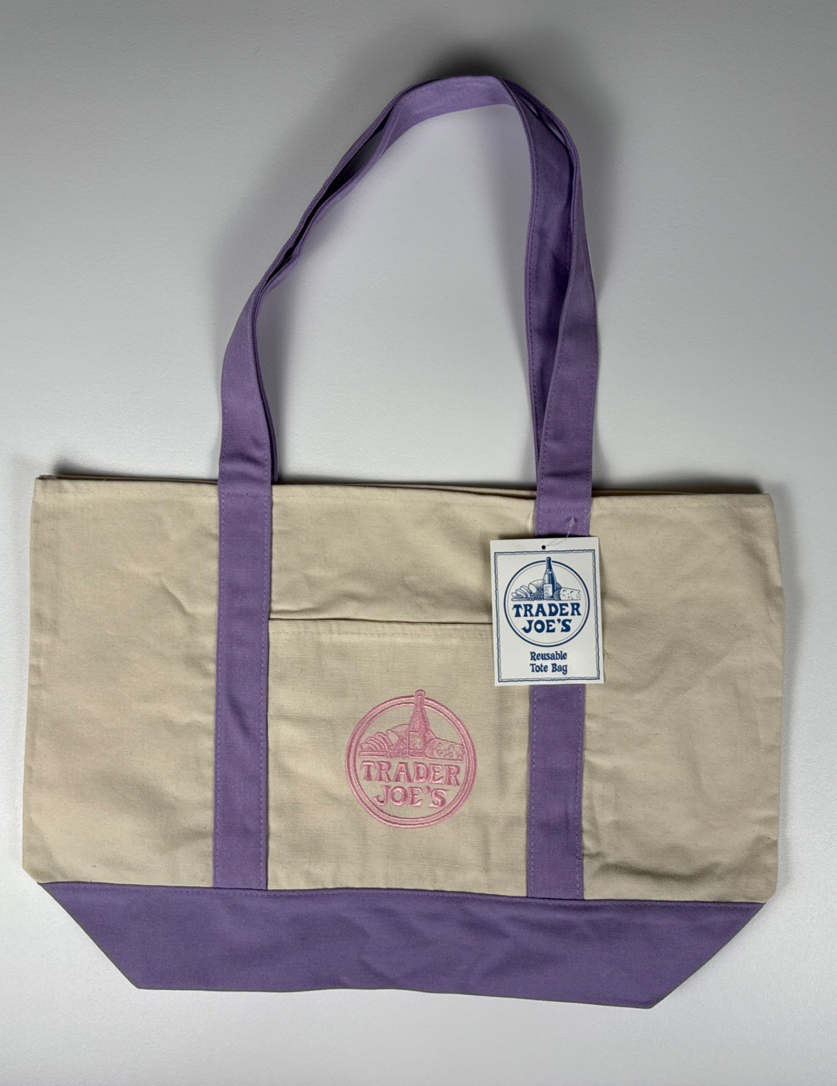 Trader Joe’s NWT Large Spring 2026 Lavender Tote Bag