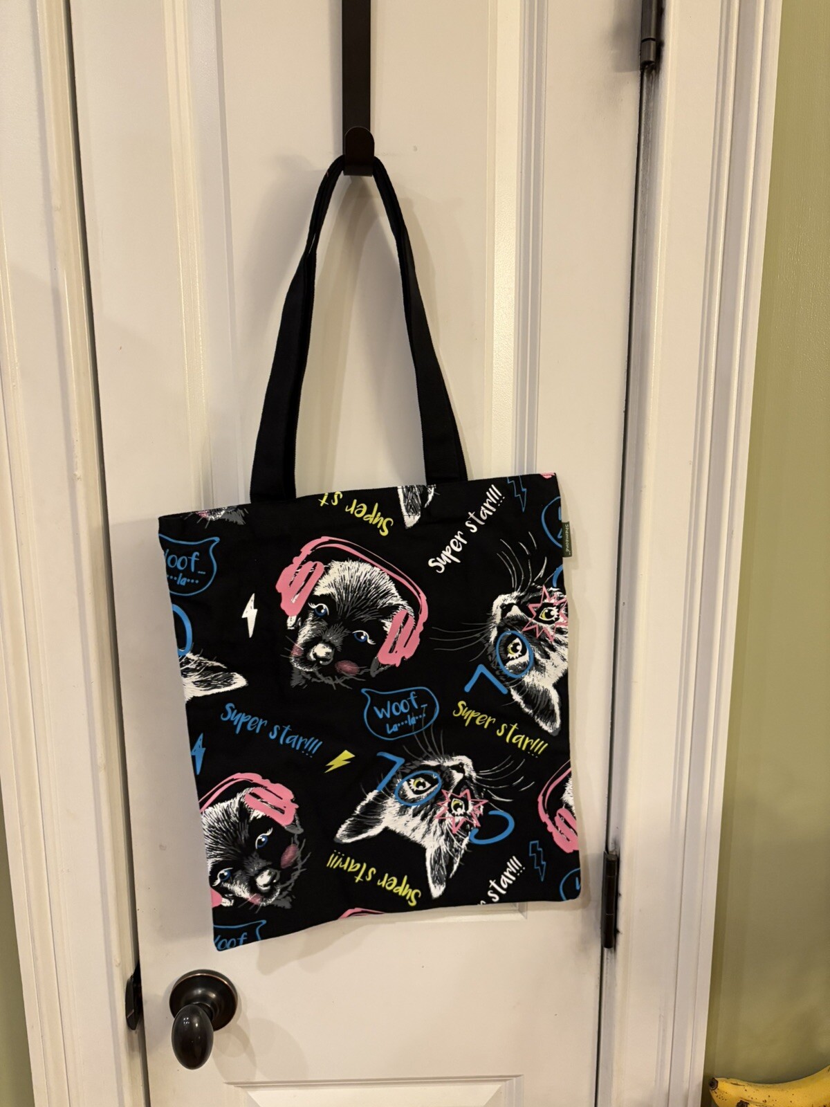 New Shemeone 15 X 13” Dog And Cat Print Tote SKU 141 Perfect For Pet Lovers