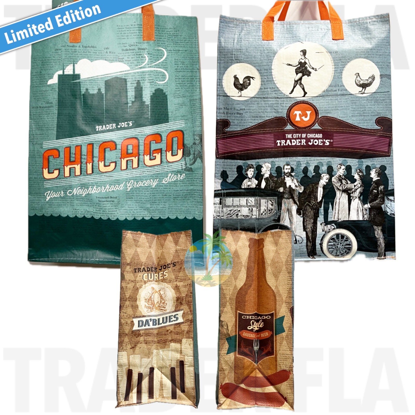 Trader Joe’s Reusable Shopping Tote Grocery Bag CHICAGO New Limited Edition!