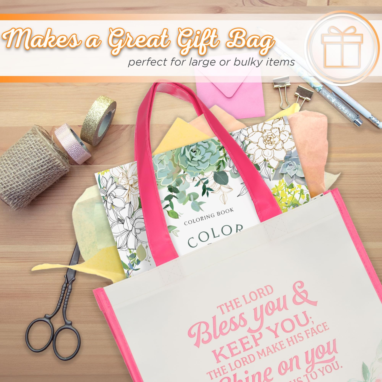Reusable Shopping Tote Bag For Women May The Lord Bless You And Keep You Number
