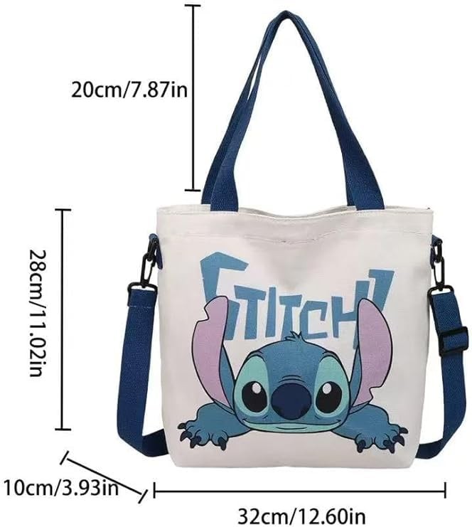 Cute Cartoon Stitch Tote Bag – Kawaii Style Reusable Shoulder Bag – Adorable …