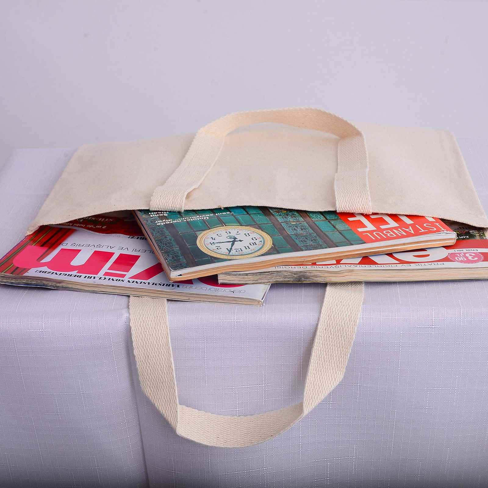 Sturdy Canvas Wholesale Tote Bags with Bottom Gusset 15″ W x 16″ H x 3″ G Bla…