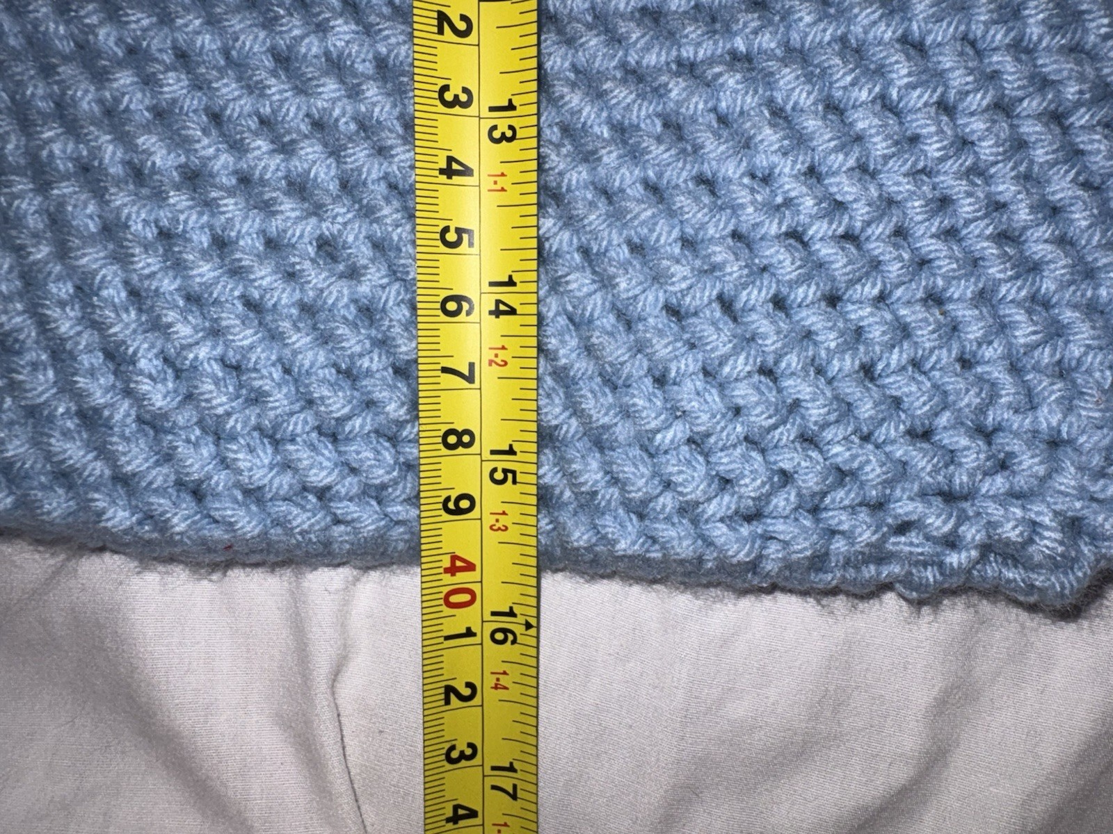 Handmade Reusable Shopping Bag Blue & Yellow Striped 15 in Tall x 12 in