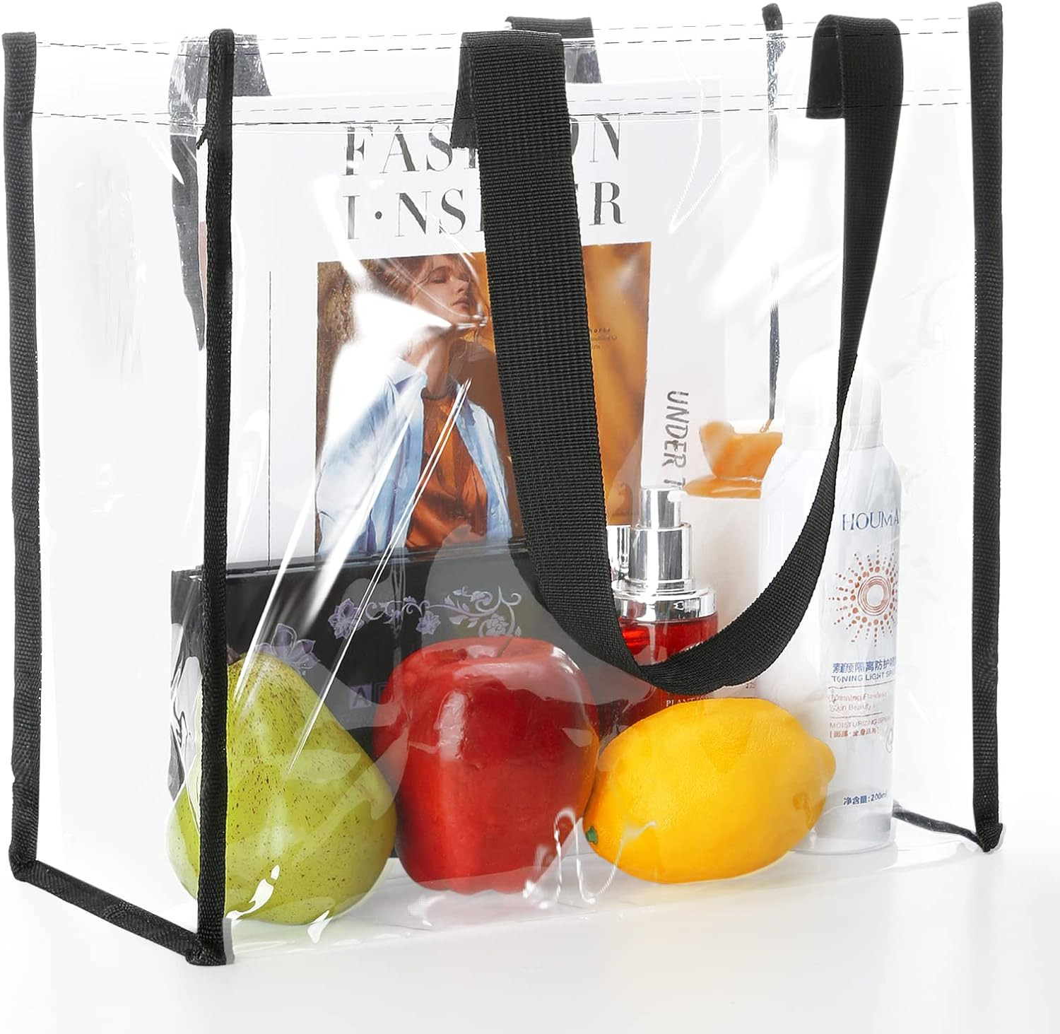 2-Pack Stadium Approved Clear Tote Bag, 12x12x6 Clear Lunch Bag, Perfect for Wor