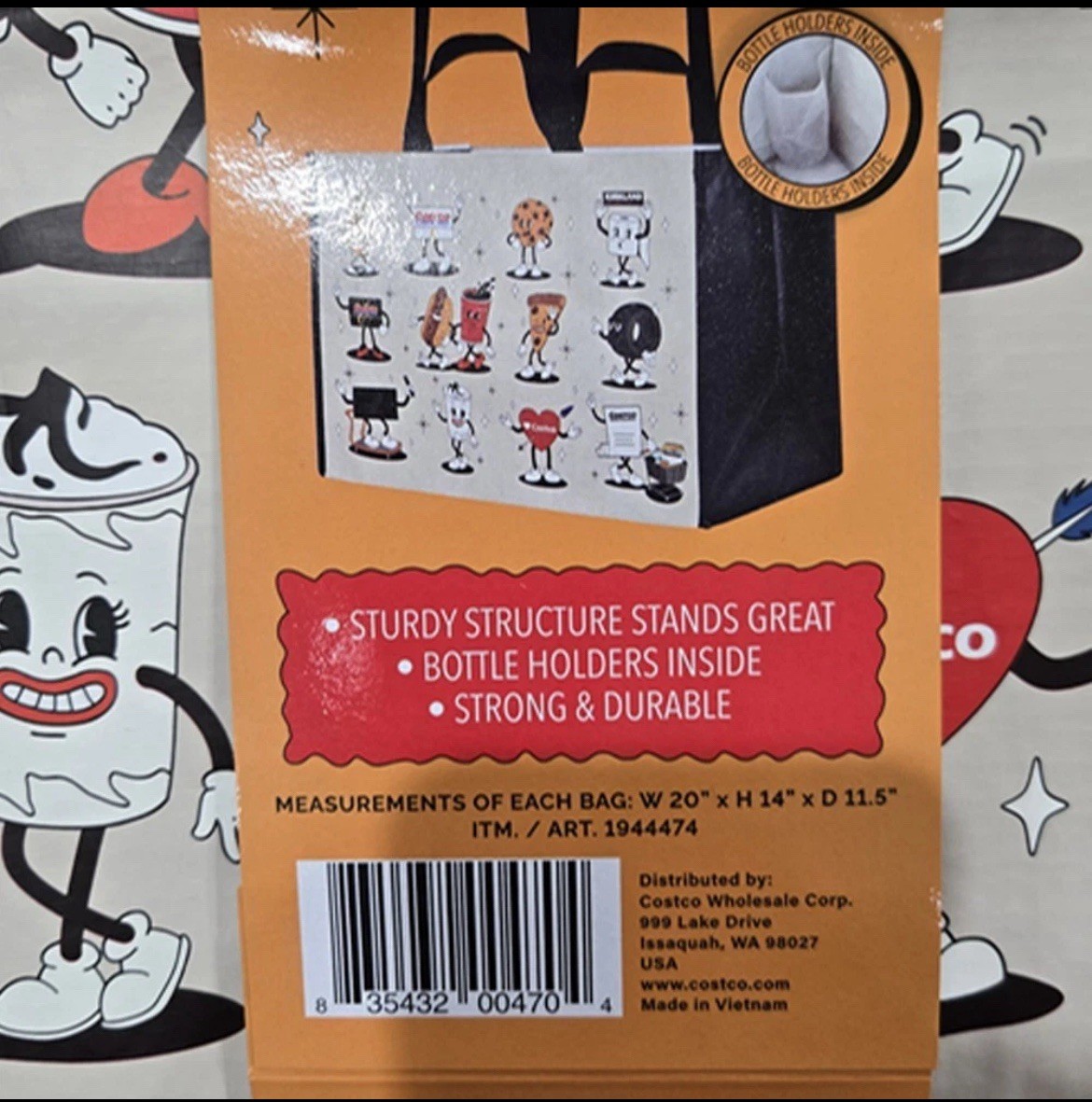 4 bags Costco Reusable Shopping Bags