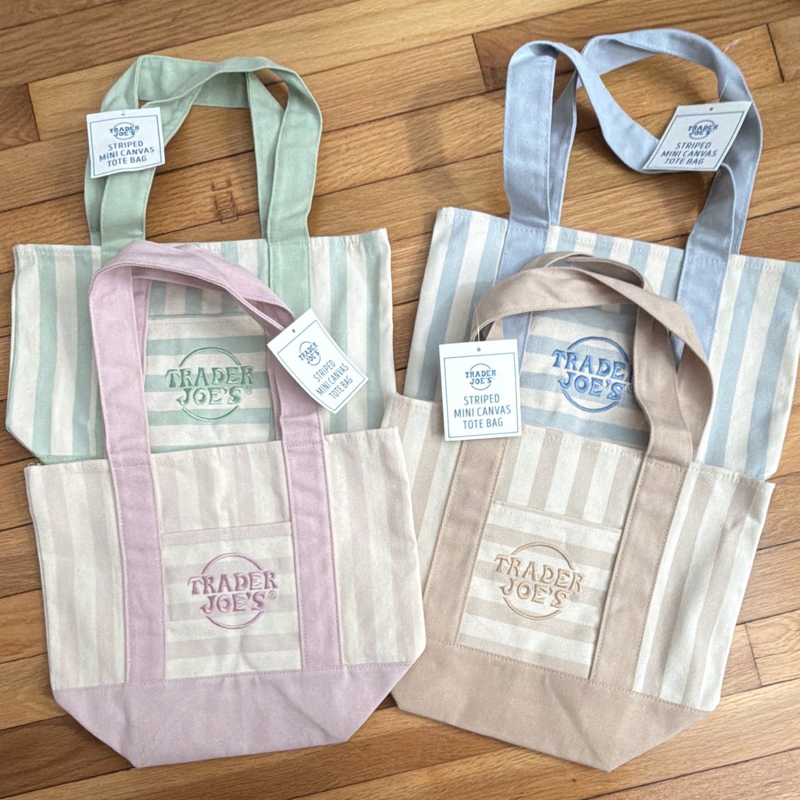 *NEW* Trader Joe’s mini totes pastel summer 2026 Set of 4