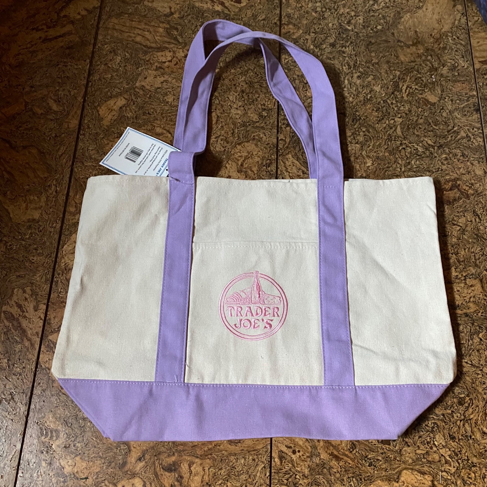 Trader Joe’s Canvas Large Purple Shopping Bag Limited Tote Lavender New W/Tags