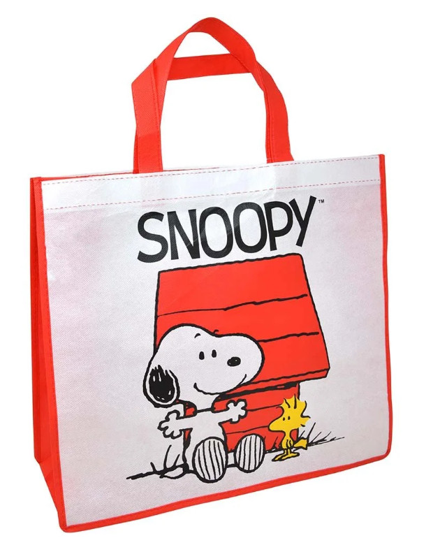 Peanuts Snoopy Woodstock Reusable Red Large Shopping Tote Bag with Handles NEW!