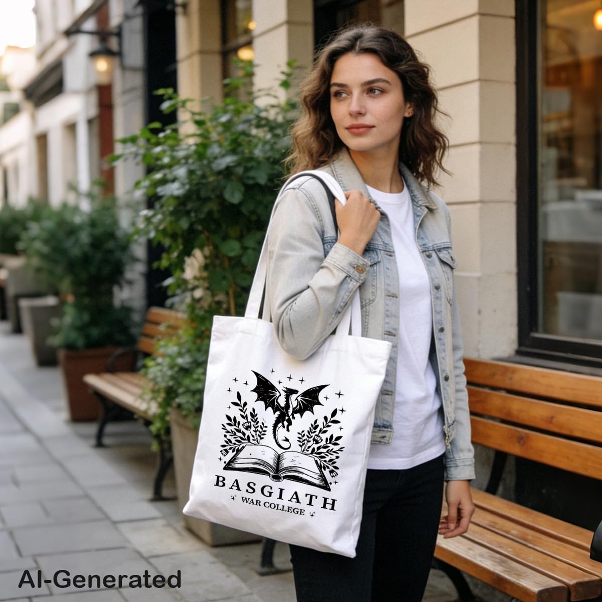 Funny Canvas Tote Bag, Basgiath War College Tote Bag, Casual Canvas Totes for…