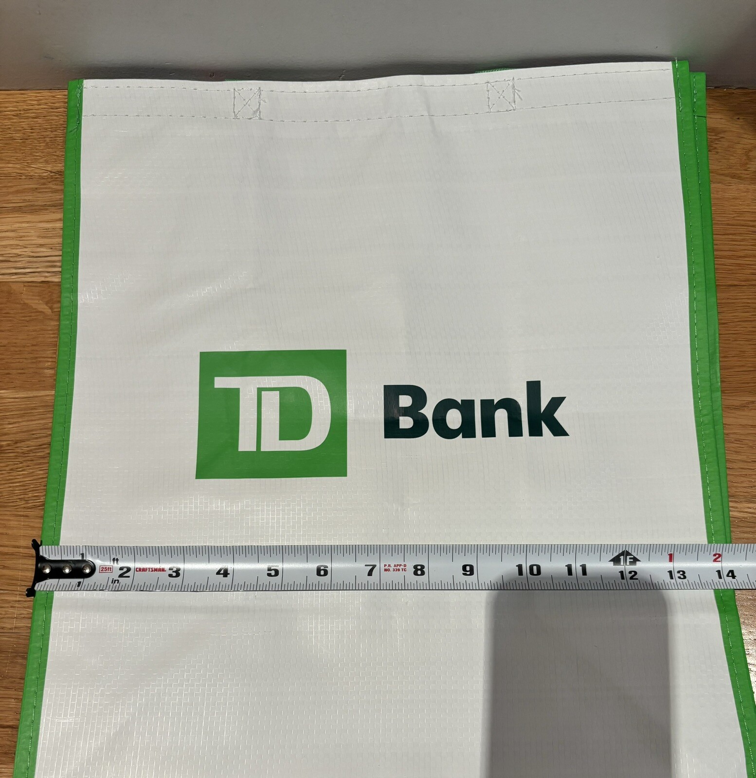 New TD BANK Reusable Bag Rainbow colors on side. Approx Measurements As Pictured