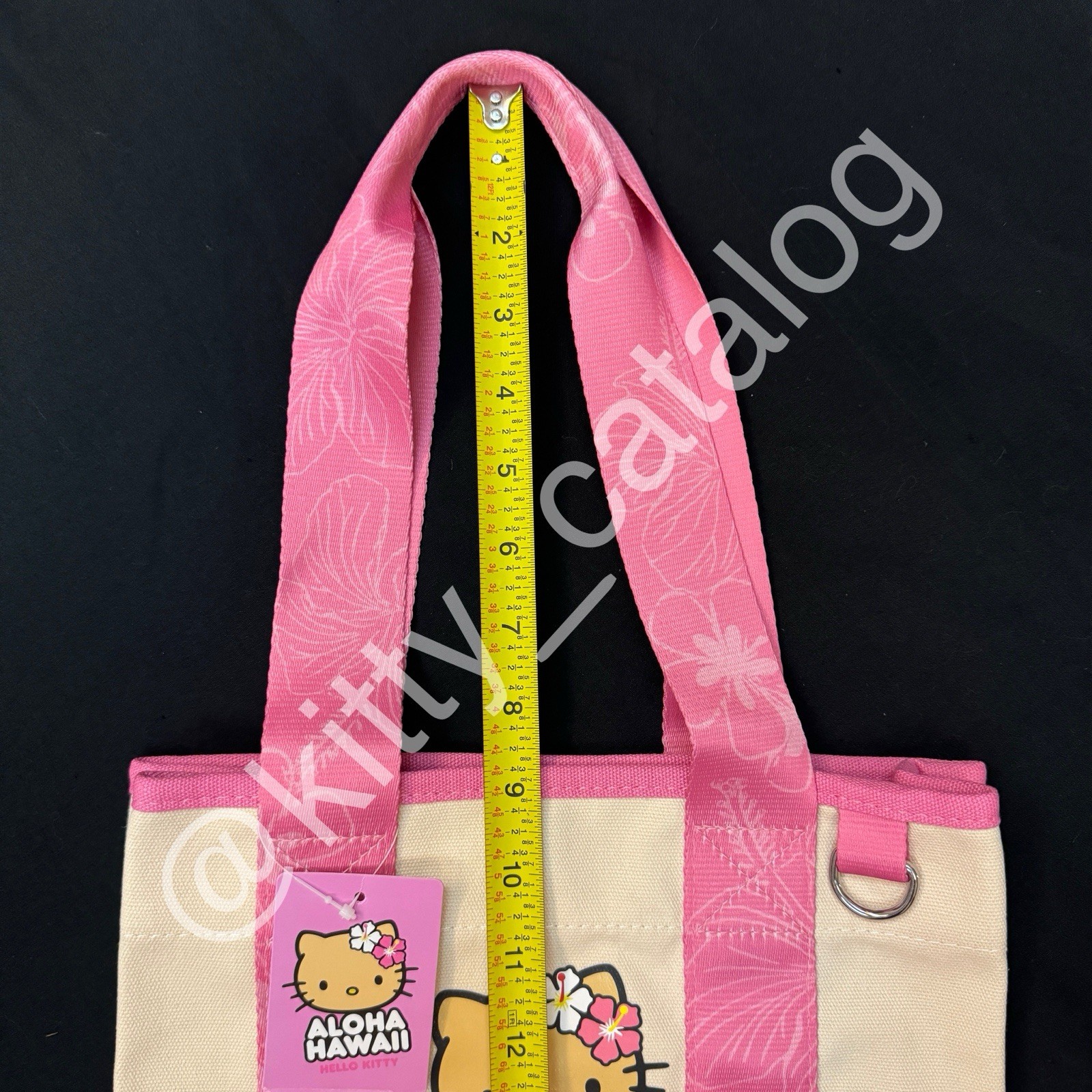 ABC Stores Hawaiʻi: Sun Tan Hello Kitty Big Face Mini Canvas Tote Bag, Pink