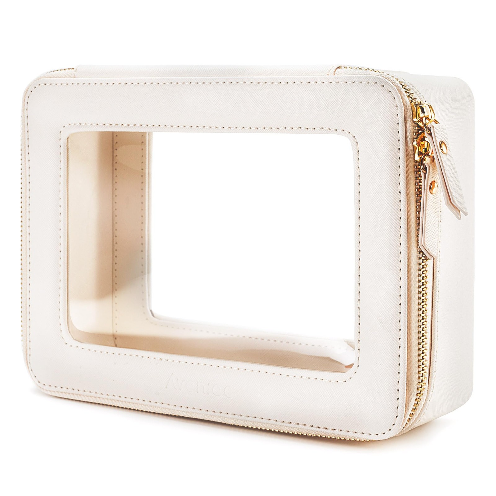 Aveniee Clear Makeup Bag Organizer, Travel Toiletry Middle, Off-White
