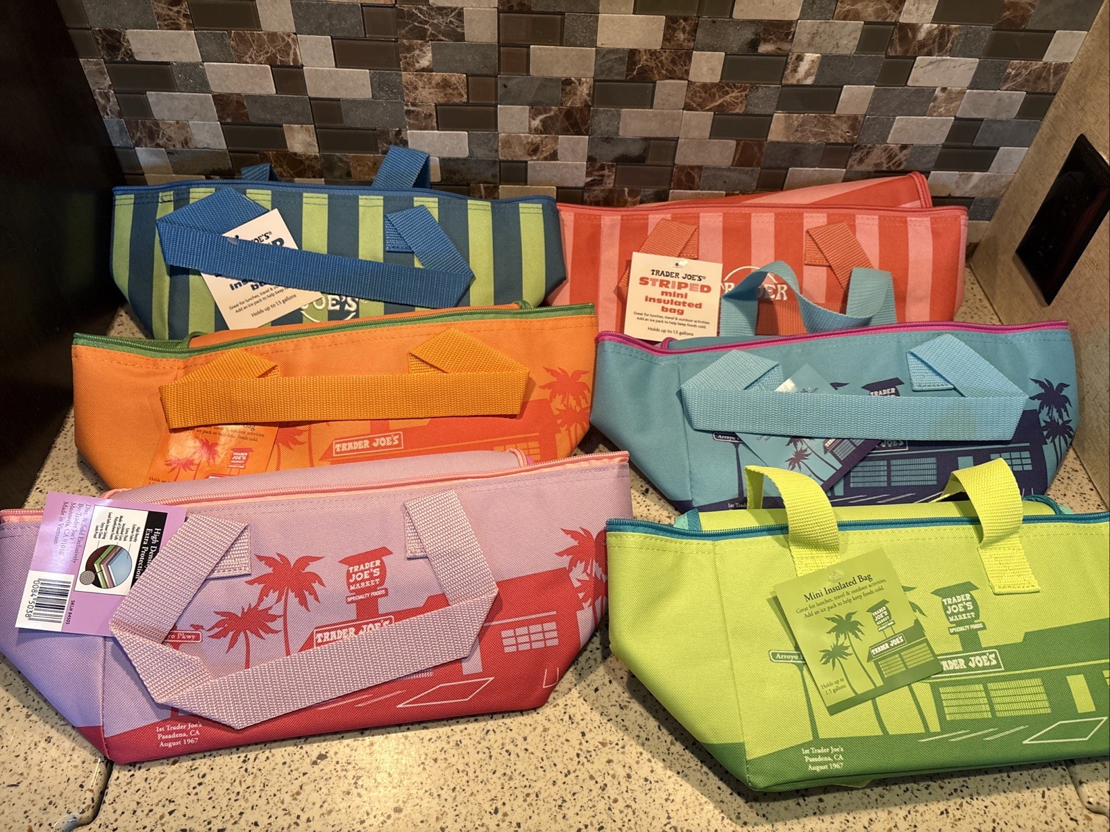Trader Joe’s 2026 Summertime Mini Insulated Tote – Lot Of 6 NWT 🔥🔥🔥