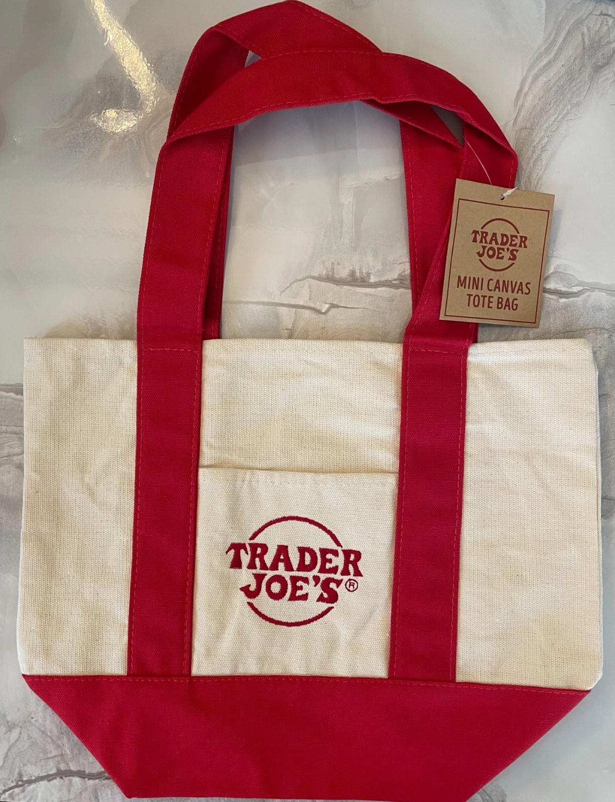 Trade Joes Large/Mini Canvas Reusable Tote bag Brand New with Tag