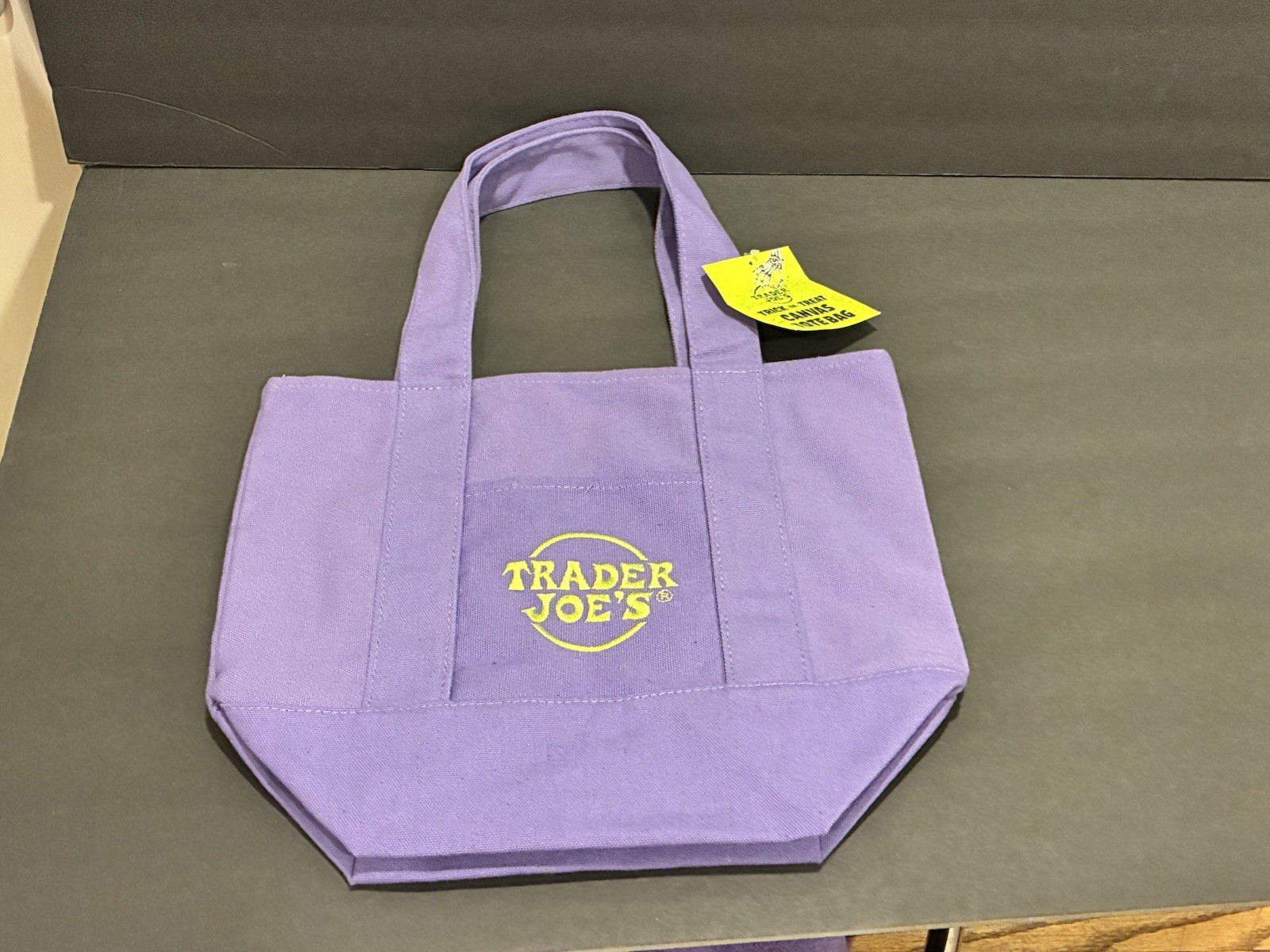 Trader Joe’s Halloween Mini Tote Bag 13 x 11 Inches Set Of 2 Lavender/Black New