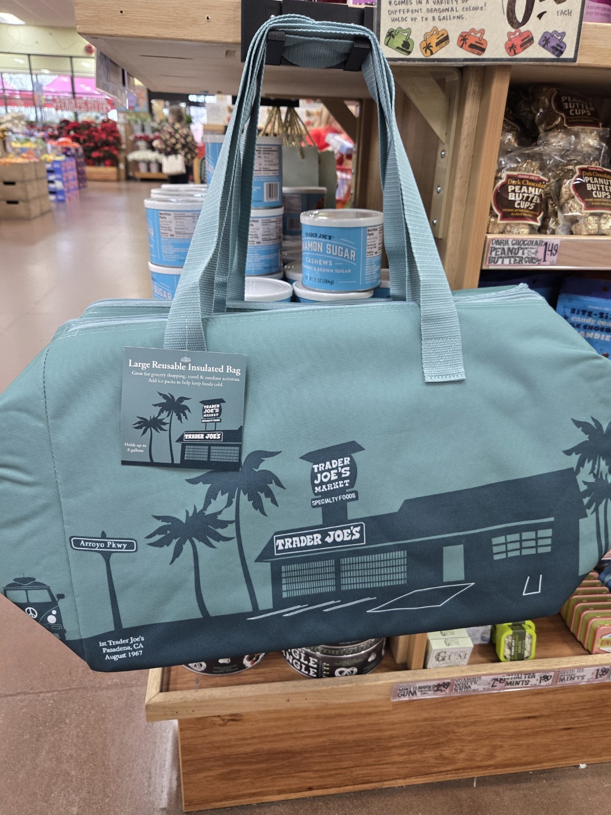 Trader Joe’s 8 Gallons Reusable Bag Cooler Large Insulated Tote Dusty Blue