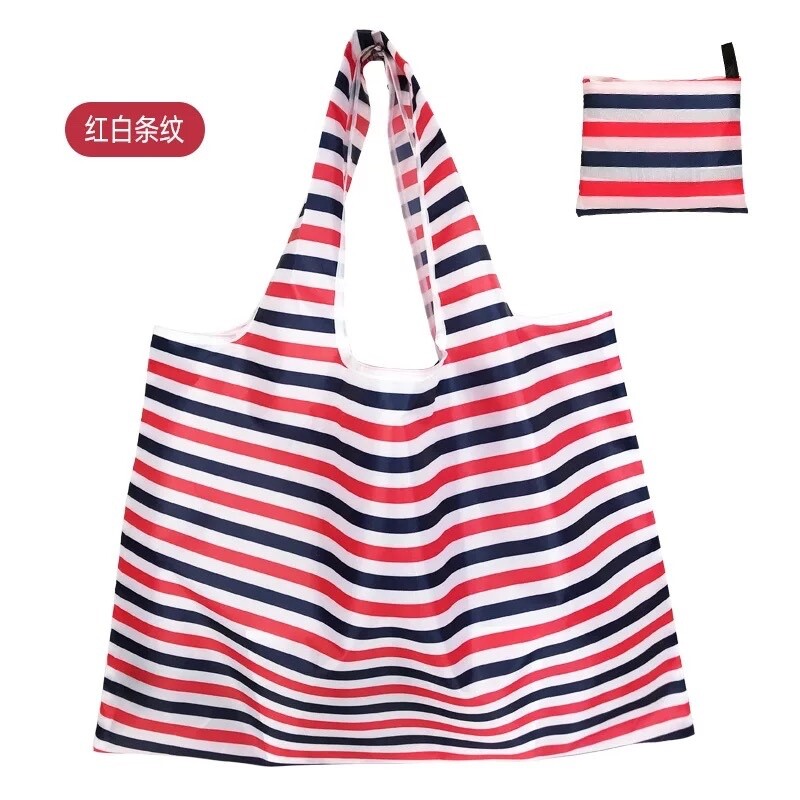 3 pc print waterproof 210D big grocery bag reusable strong foldable nylon bag