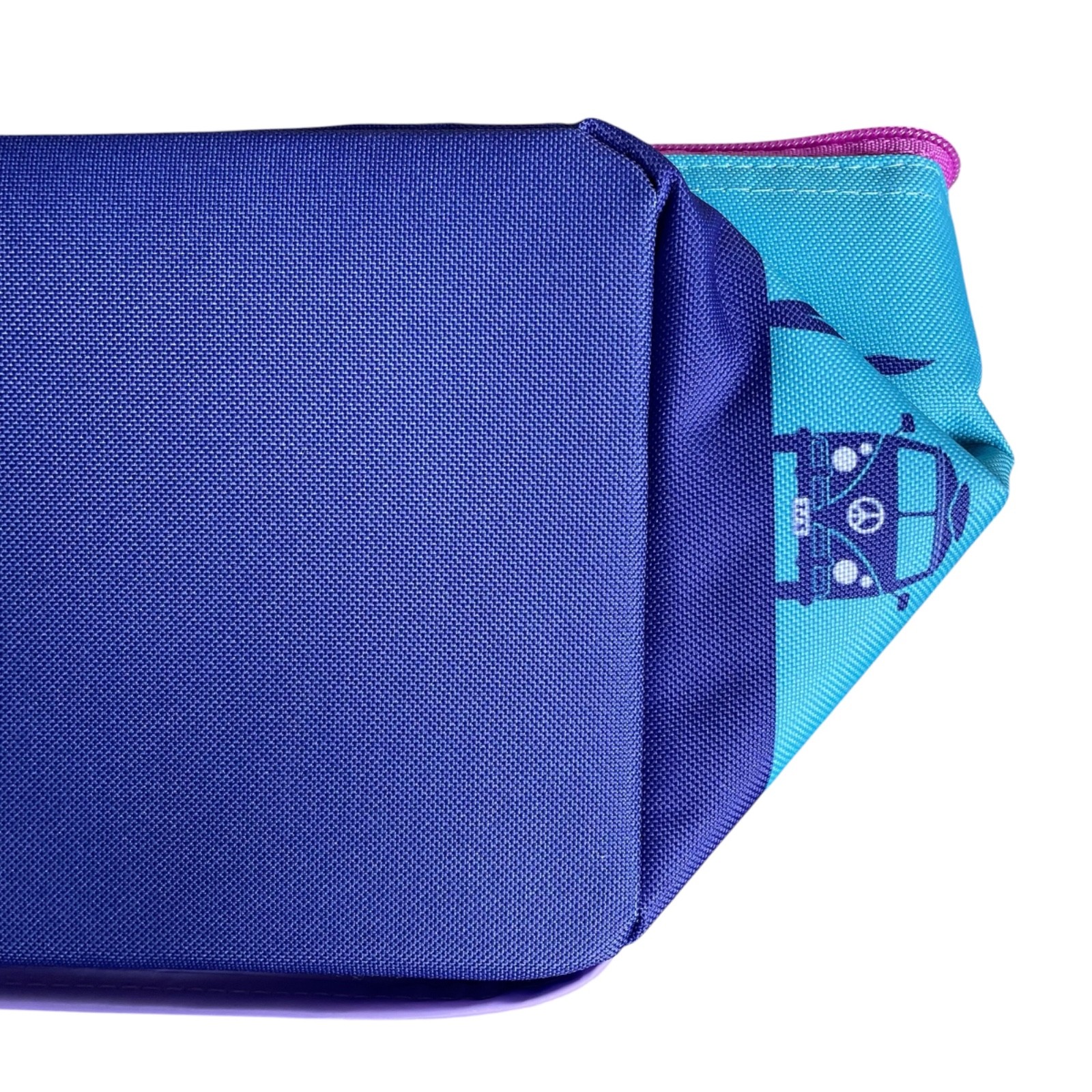 Trader Joe’s Insulated Mini Tote Bag Blue Purple Lunch Cooler Foldable NWT