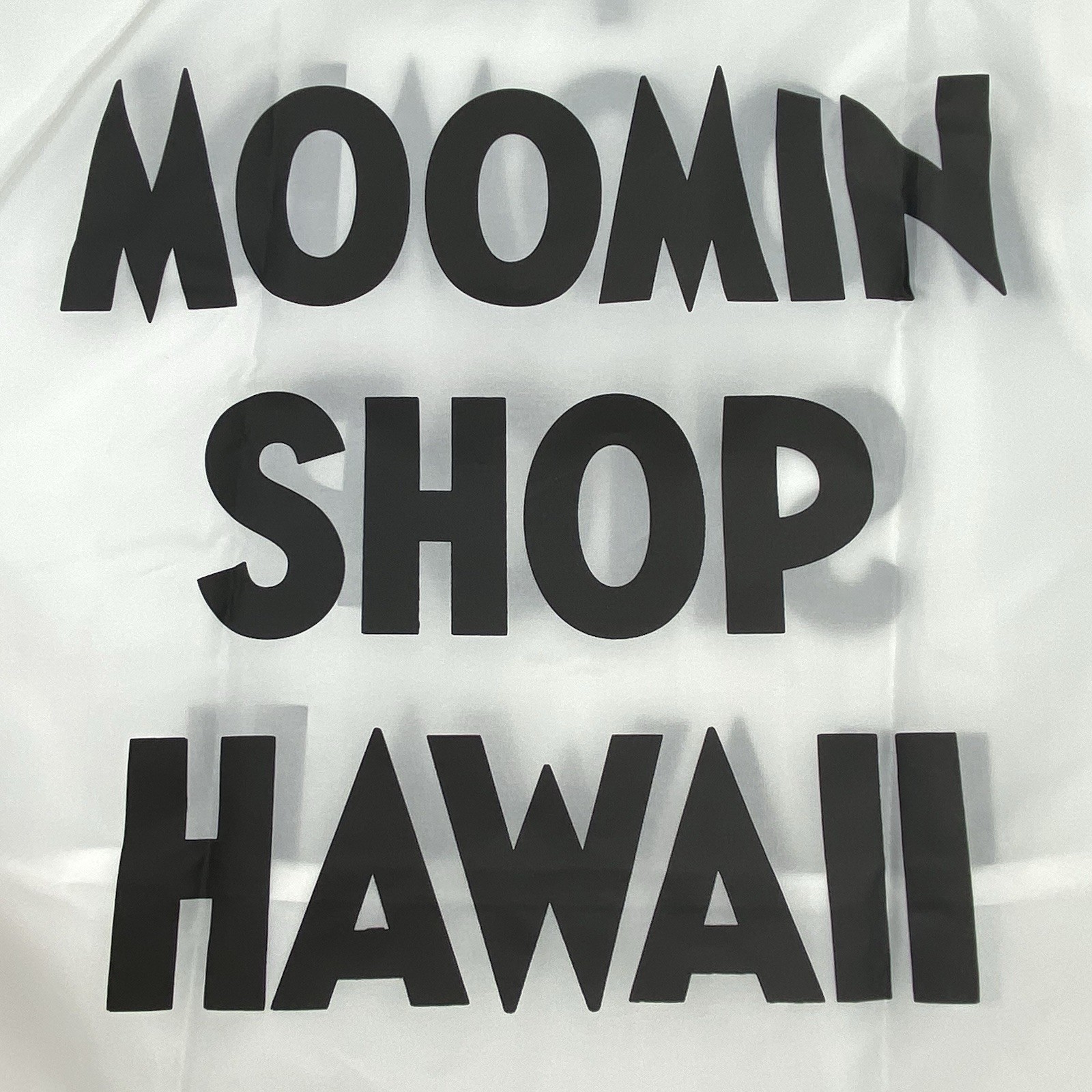 MOOMIN SHOP HAWAII Shoulder Tote Shopping Bag 100% Polyester White Sheer Fabric