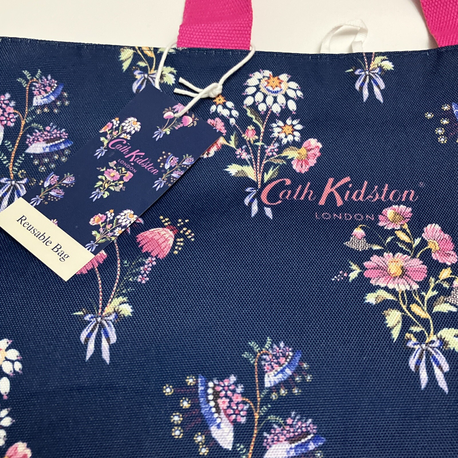 Tesco Cath Kidston Navy Blue Flower Bag Tote Floral Shopper 2025 New