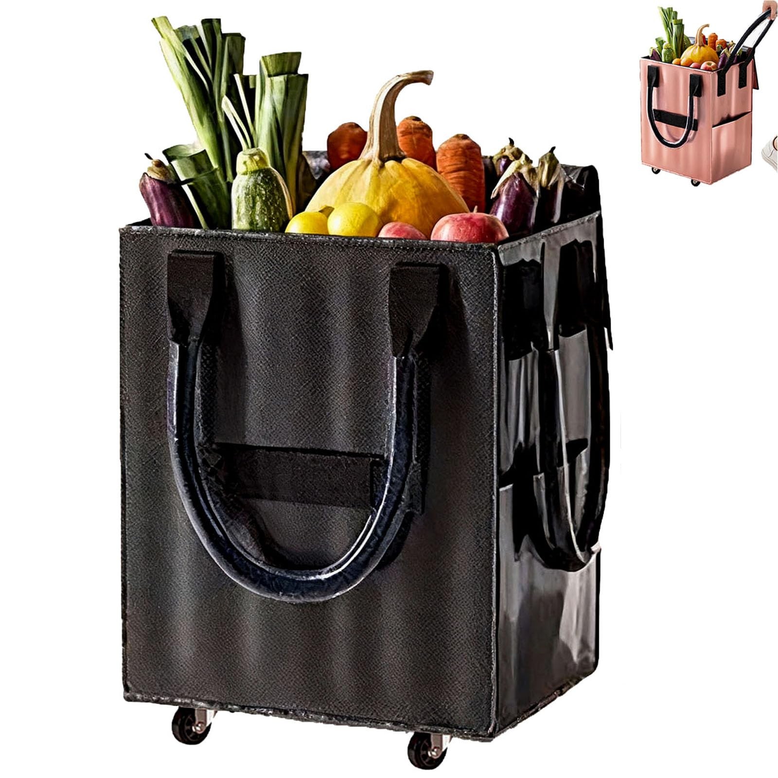 Reusable Grocery Bag on Wheel, Barrier-Free Transportation of Items, Foldable…
