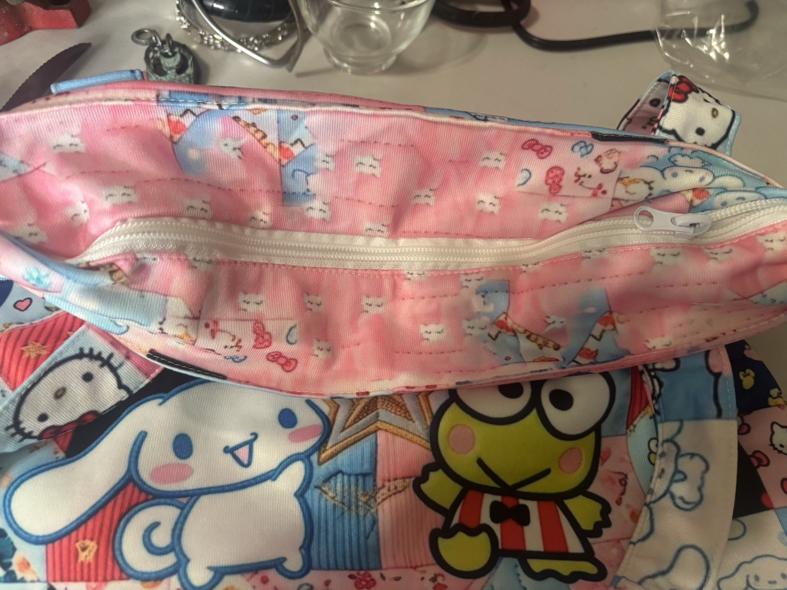 Hello Kitty Reuseable Shopping Tote Beach Diaper Bag Friends My Melody Zippered