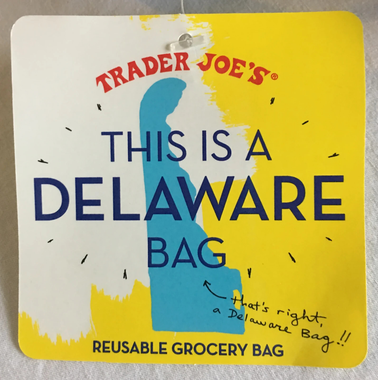 Trader Joe’s Reusable State/Region Tote Polypropylene Bag from Delaware 6 Gallon