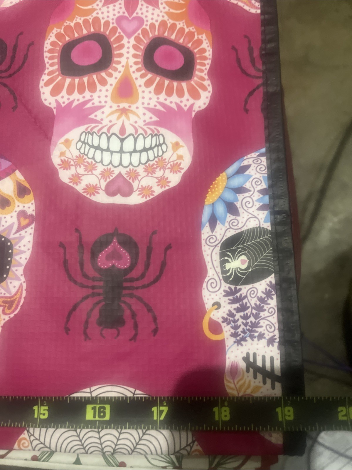 Lot Of 2 TJ MAXX REUSABLE SHOPPING TRAVEL TOTE BAGS Sugar Skull Christmas Tree