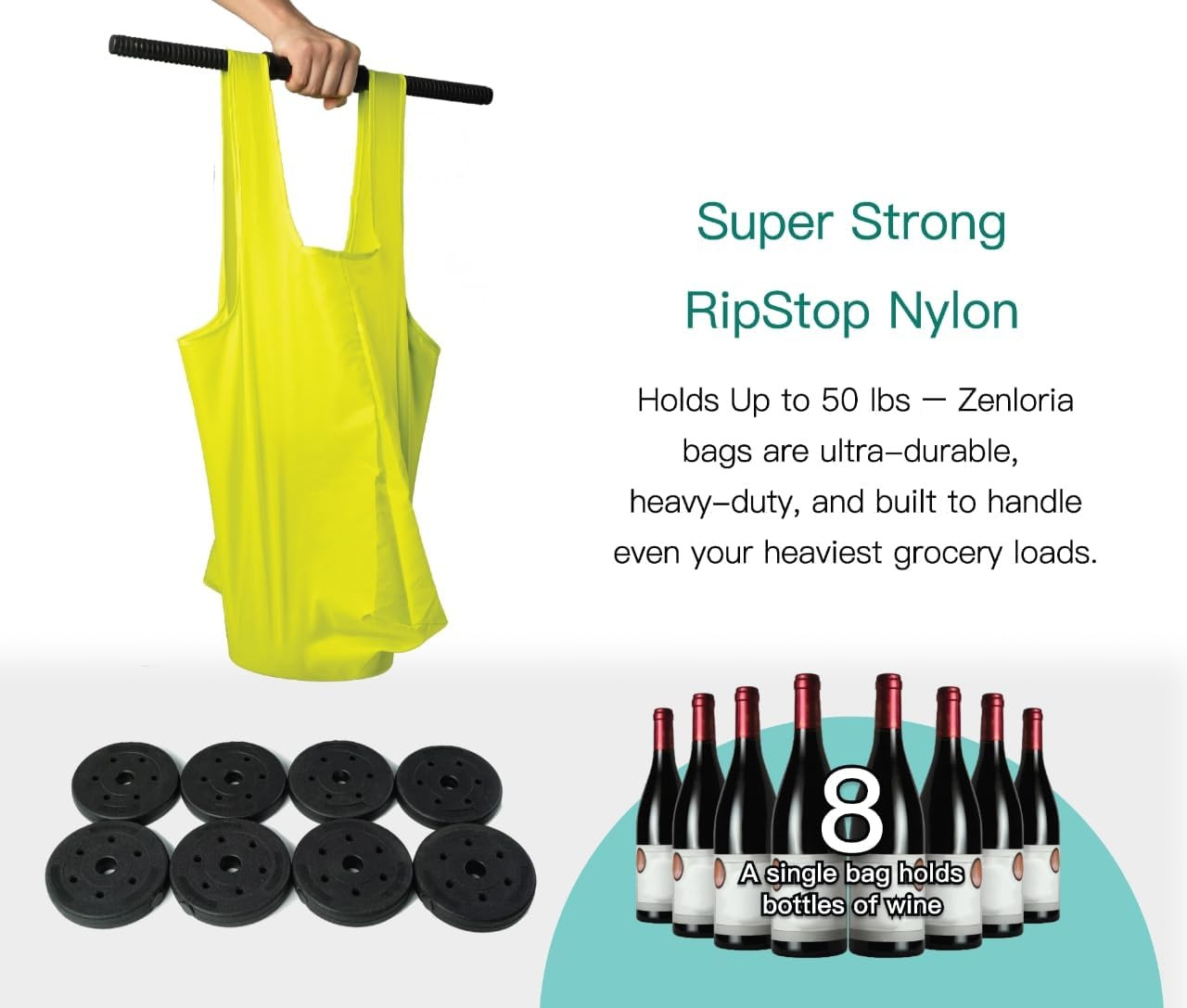 Foldable Reusable Grocery Bags – Heavy Duty 6 Pack with Handles | XL Tote for Wo