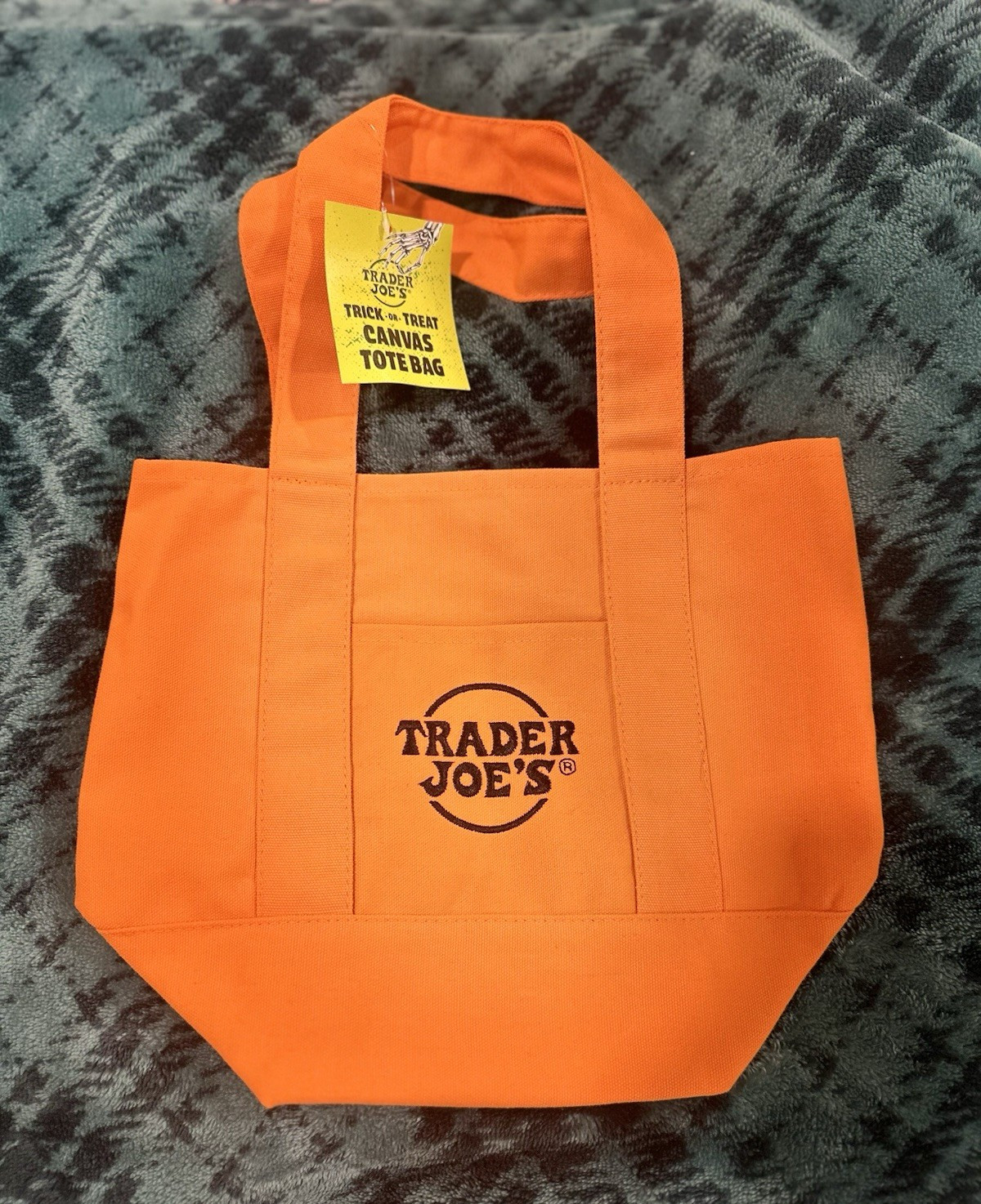 Trader Joe’s Orange Trick-or-Treat Solid Canvas Tote Bag 13 in L x 6 in W