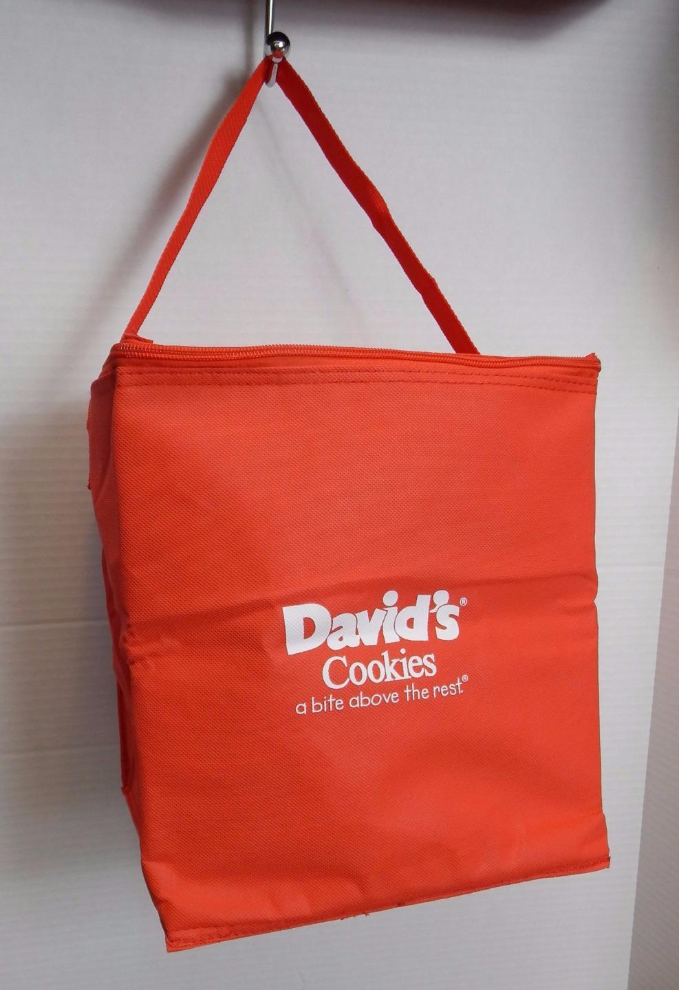 Bright Orange David’s Cookies 11” Square Insulated Thermal Zippered Market Bag