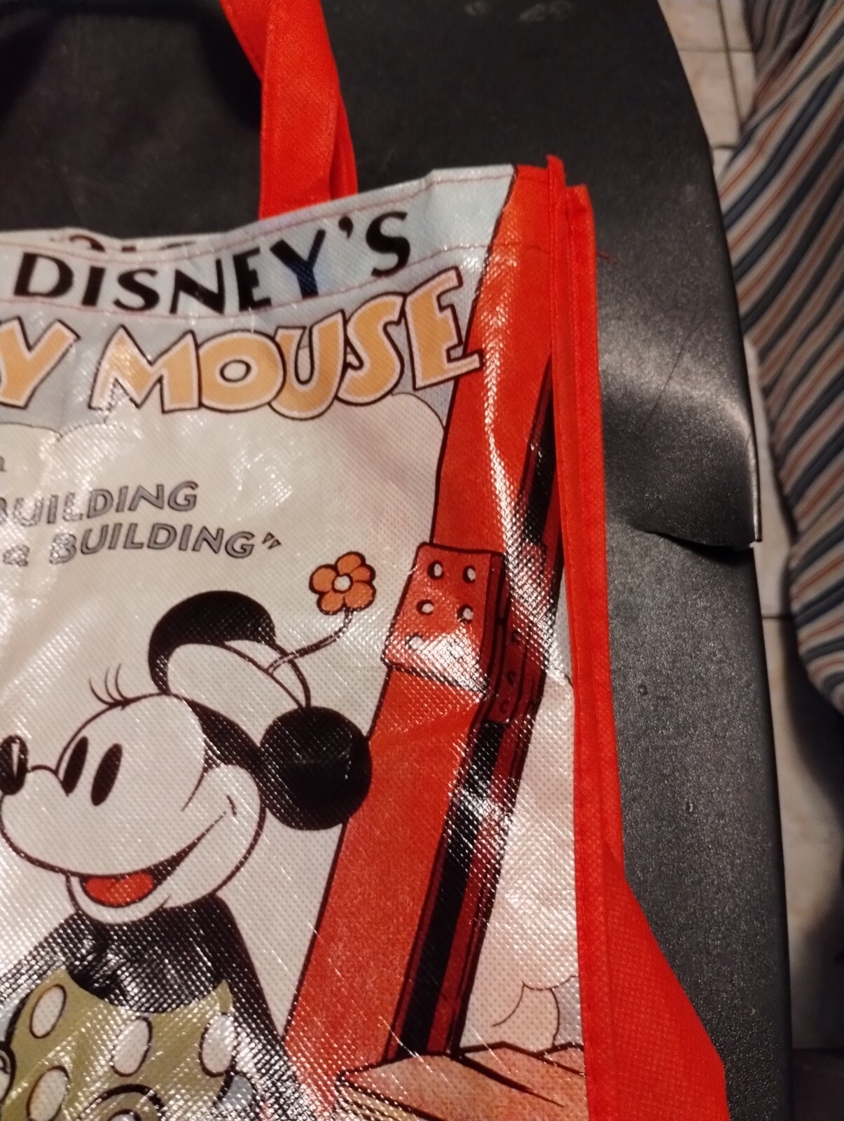 Walt Disney’s Mickey Mouse “Building a Building” Reusable Tote Bags, 13x13x6-in.