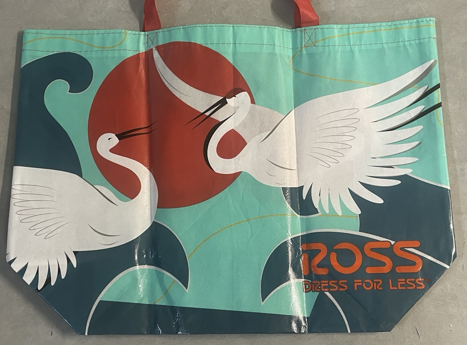 ROSS Dress For Less Reusable Shopping Bag Large Tote Whooping Crane & Egret New